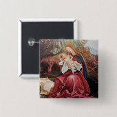 BADGE CARRÉ 5 CM NATIVITÉ AVEC ANGELS - MAGIE DE NOËL (Devant & derrière)