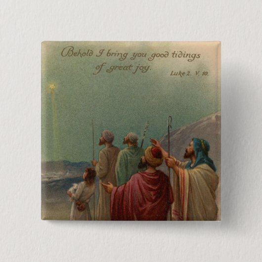 Badge Carré 5 Cm Nativité Noël (Devant)