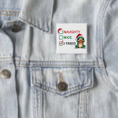 Badge Carré 5 Cm Naughty ou Nice (En situation)