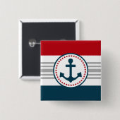 Badge Carré 5 Cm Nautical design (Devant & derrière)