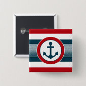 Badge Carré 5 Cm Nautical design (Devant & derrière)