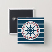 Badge Carré 5 Cm Nautical design (Devant & derrière)