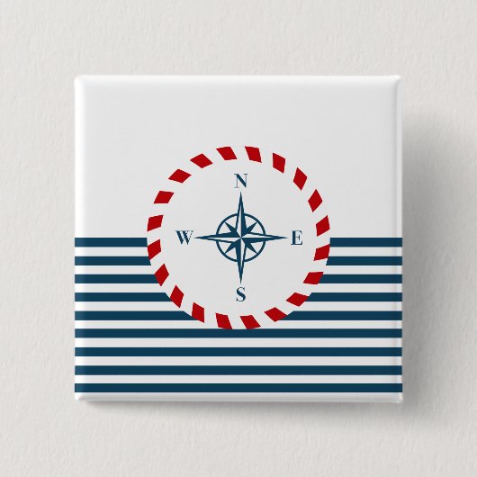Badge Carré 5 Cm Nautical design (Devant)