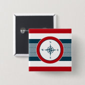 Badge Carré 5 Cm Nautical design (Devant & derrière)