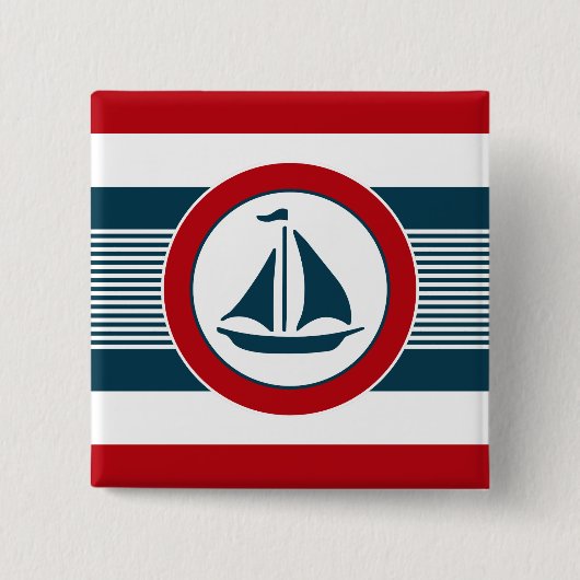 Badge Carré 5 Cm Nautical design (Devant)