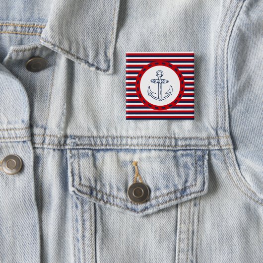 Badge Carré 5 Cm Nautical design (En situation)