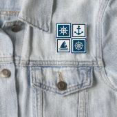 Badge Carré 5 Cm Nautical themed design (En situation)
