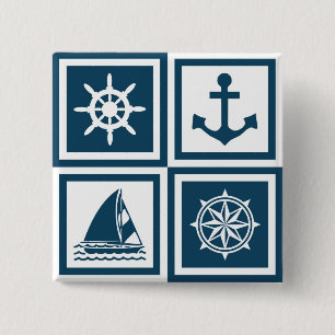 Badge Carré 5 Cm Nautical themed design