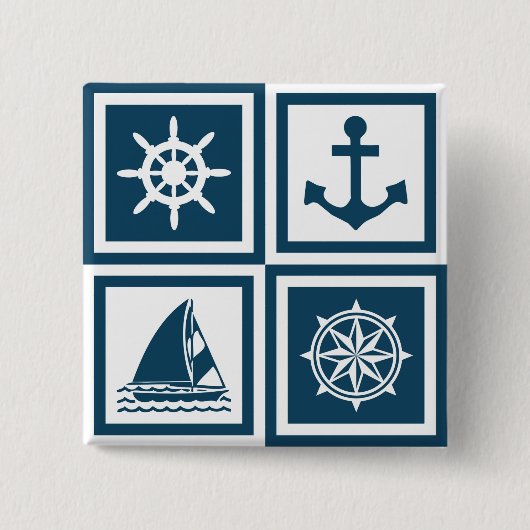 Badge Carré 5 Cm Nautical themed design (Devant)