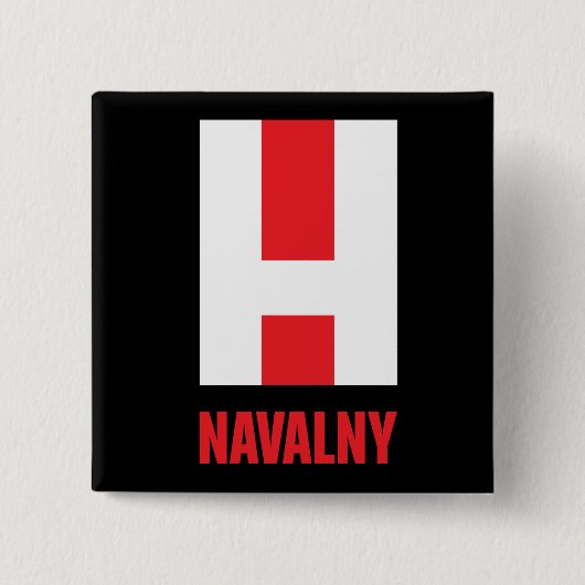 BADGE CARRÉ 5 CM NAVALNY ! (Devant)
