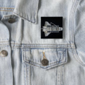 Badge Carré 5 Cm navette spatiale Atlantis 4 (En situation)