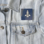 Badge Carré 5 Cm navette spatiale Atlantis 5 (En situation)