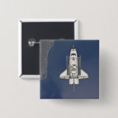 Badge Carré 5 Cm navette spatiale Atlantis 5 (Devant & derrière)