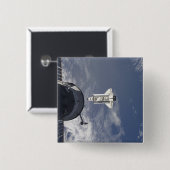 Badge Carré 5 Cm Navette spatiale Atlantis et un vaisseau spatial r (Devant & derrière)