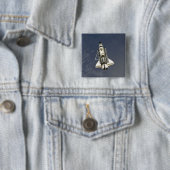 Badge Carré 5 Cm Navette spatiale Endeavor 15 (En situation)