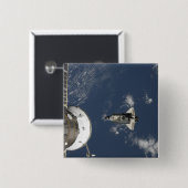 Badge Carré 5 Cm Navette spatiale Endeavor 17 (Devant & derrière)