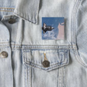 Badge Carré 5 Cm Navette spatiale Endeavor 19 (En situation)