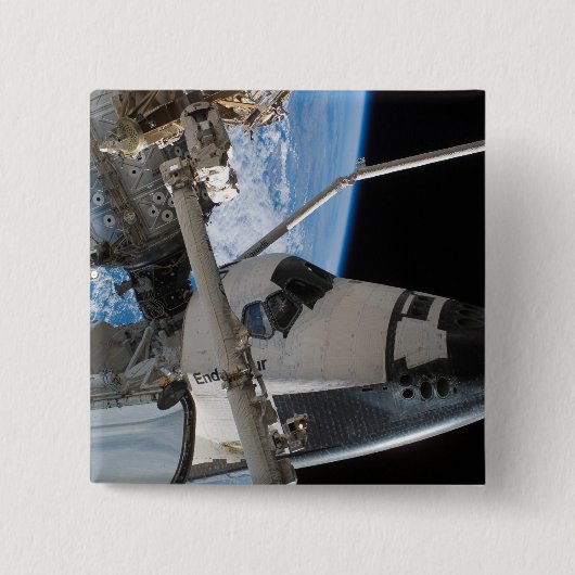 Badge Carré 5 Cm Navette spatiale Endeavor 23 (Devant)