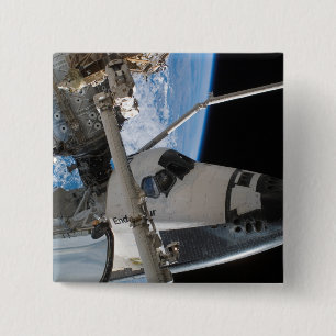 Badge Carré 5 Cm Navette spatiale Endeavor 23