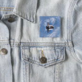 Badge Carré 5 Cm Navette spatiale Endeavor 26 (En situation)