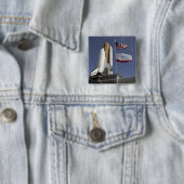Badge Carré 5 Cm Navette spatiale Endeavour 2 (En situation)