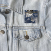 Badge Carré 5 Cm Navette spatiale Endeavour 8 (En situation)
