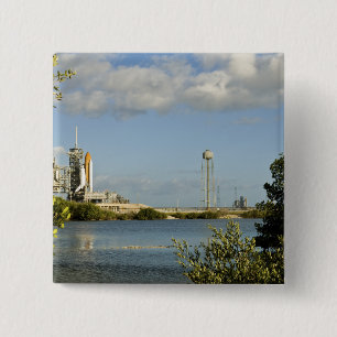 Badge Carré 5 Cm Navette spatiale l'Atlantide et effort