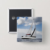 Badge Carré 5 Cm Navigation de yacht en mer ouverte (Devant & derrière)