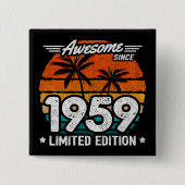 Badge Carré 5 Cm Né 1959 Limited Edition Retro Awesome depuis 1959 (Devant)