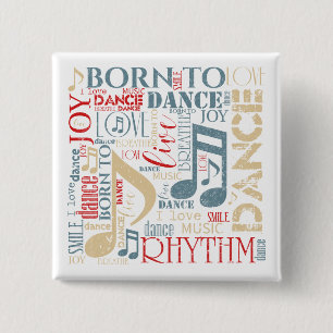 Badge Carré 5 Cm Né à Dance Blue/Red/Gold ID277
