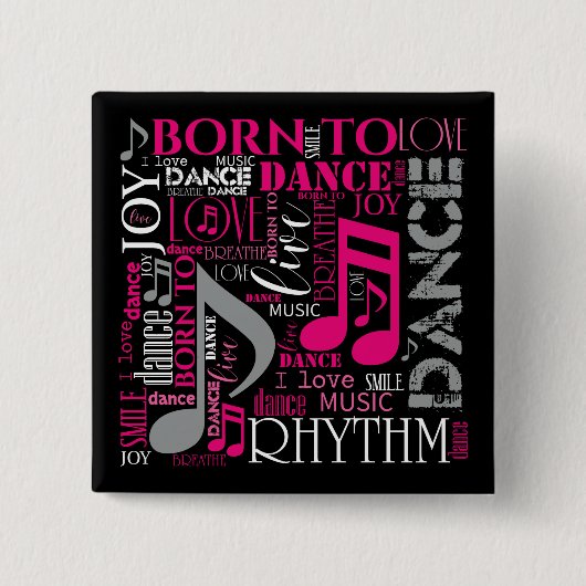 Badge Carré 5 Cm Né à Dance Pink ID277 (Devant)