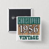 Badge Carré 5 Cm Né en 1956 (Devant & derrière)