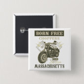 Badge Carré 5 Cm Né Free Choppers Motorcycle Massachusetts (Devant & derrière)