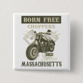 Badge Carré 5 Cm Né Free Choppers Motorcycle Massachusetts (Devant)
