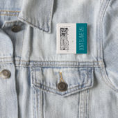 Badge Carré 5 Cm Ne me blâmez pas le bouton Singe Année 2016 (En situation)