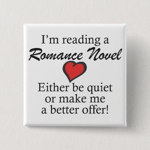 Badge Carré 5 Cm "Ne me dérangez pas, je lis" le bouton