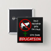 Badge Carré 5 Cm Ne pas échanger des filles contre des vaches, leur (Devant & derrière)