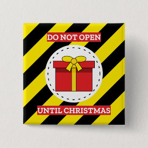 Badge Carré 5 Cm Ne pas ouvrir avant Noël