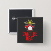 Badge Carré 5 Cm Ne peut pas me battre (Devant & derrière)