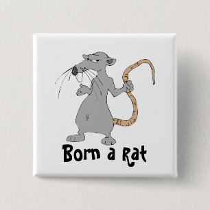 Badge Carré 5 Cm Né un rat