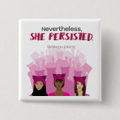 Badge Carré 5 Cm Néanmoins, elle a persisté (Devant)
