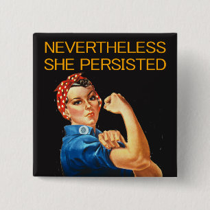 Badge Carré 5 Cm Néanmoins, elle a persisté. Rosie le rivoir