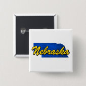 Badge Carré 5 Cm Nebraska (Devant & derrière)