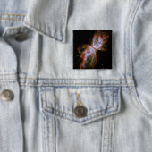 Badge Carré 5 Cm Nébuleuse papillon Photo de l'espace céleste (En situation)