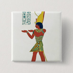 Badge Carré 5 Cm Nectanebo I utilisant la double couronne