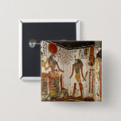 Badge Carré 5 Cm Nefertari est apporté avant le dieu (Devant & derrière)