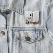 Badge Carré 5 Cm Neige autour de la mer d'Aral (En situation)