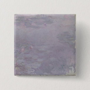 Badge Carré 5 Cm Nénuphars de couleur claire de Claude Monet  