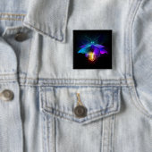 Badge Carré 5 Cm Neon Firefly sur noir (En situation)
