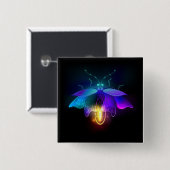 Badge Carré 5 Cm Neon Firefly sur noir (Devant & derrière)